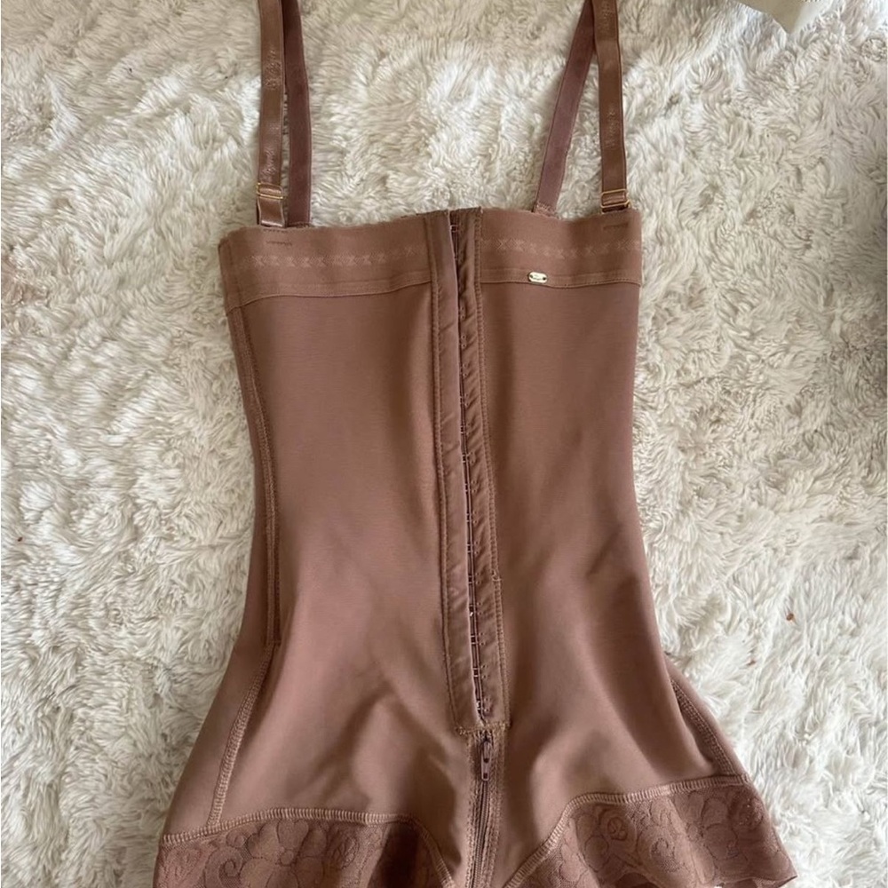 Brown Full-Body Shapewear with Adjustable Straps